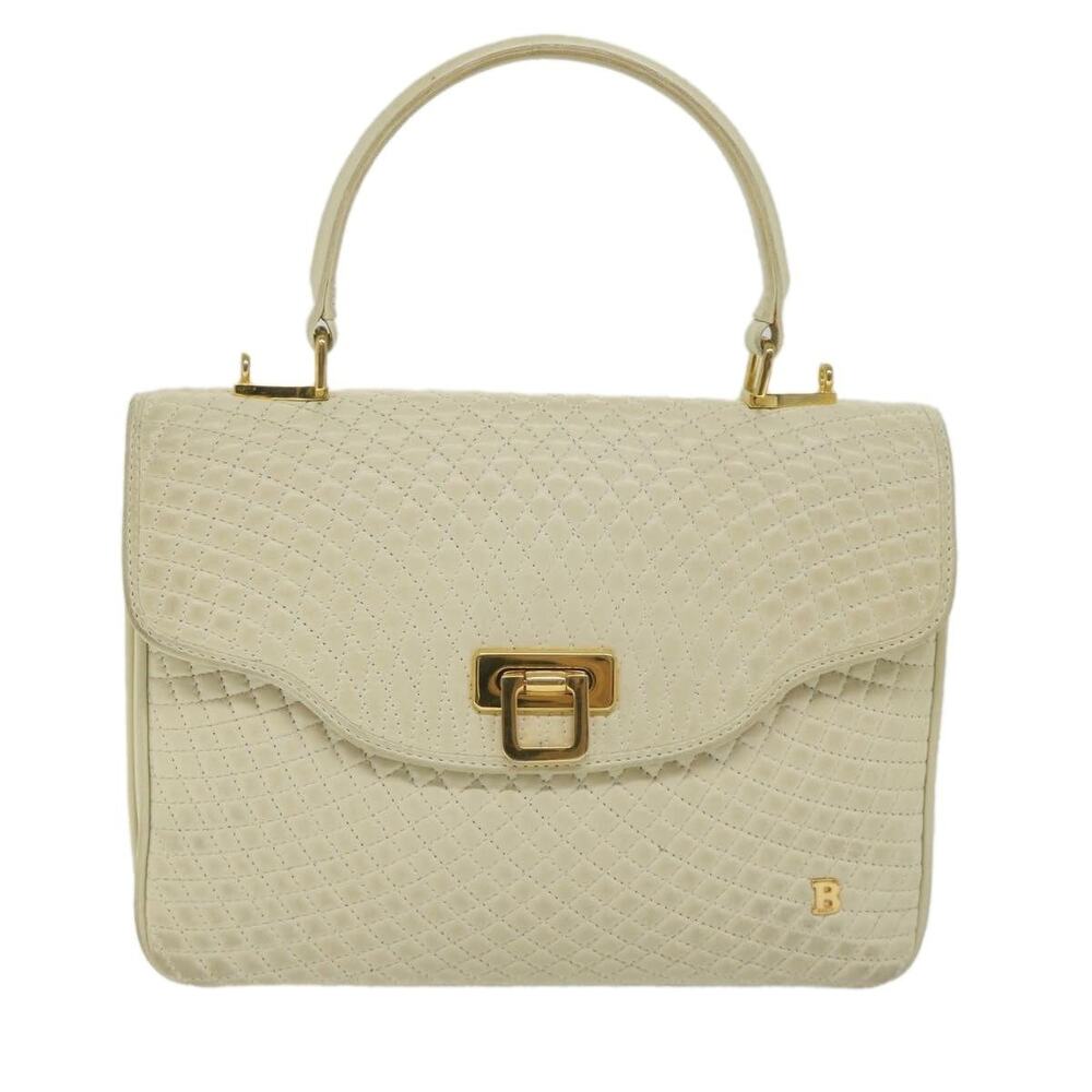 Bally Leather Quilted Handbag Beige